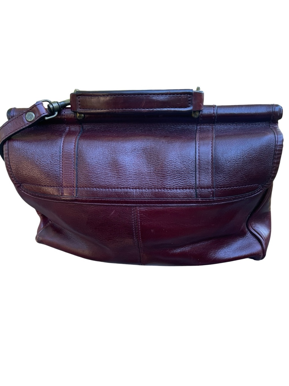 Vintage Wilsons Genuine Leather medium sized Messenger Crossbody Satchel Bag - Picture 10 of 16